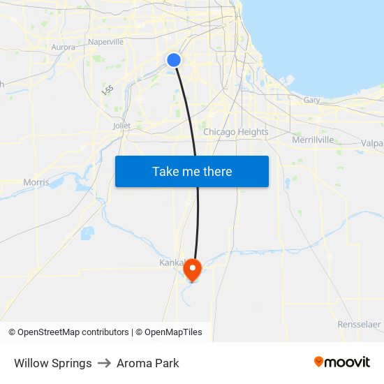 Willow Springs to Willow Springs map