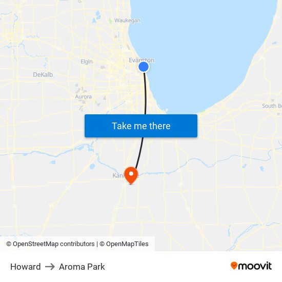 Howard to Aroma Park map