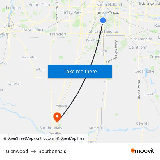 Glenwood to Glenwood map