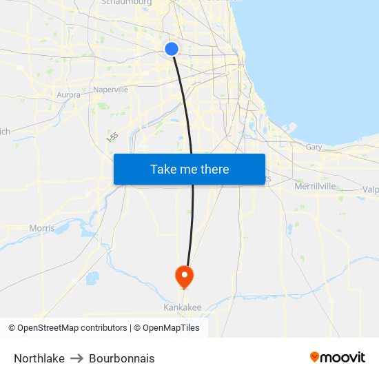 Northlake to Northlake map