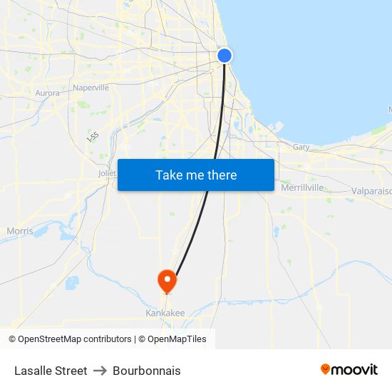 Lasalle Street to Bourbonnais map