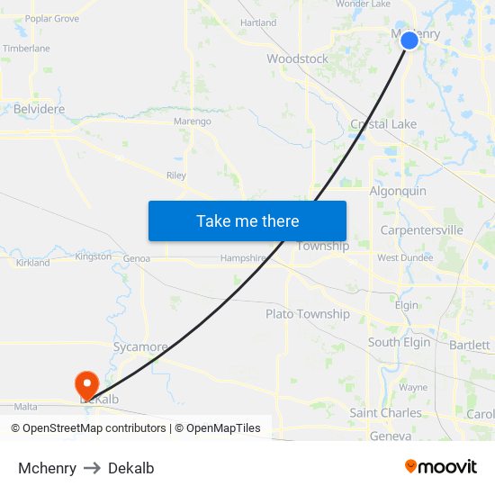 Mchenry to Mchenry map