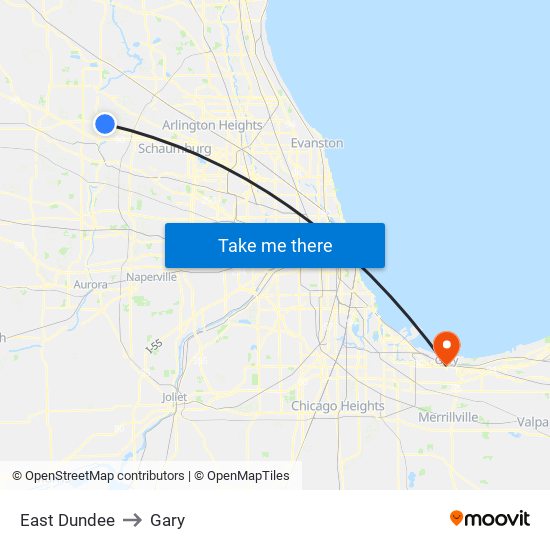 East Dundee to East Dundee map