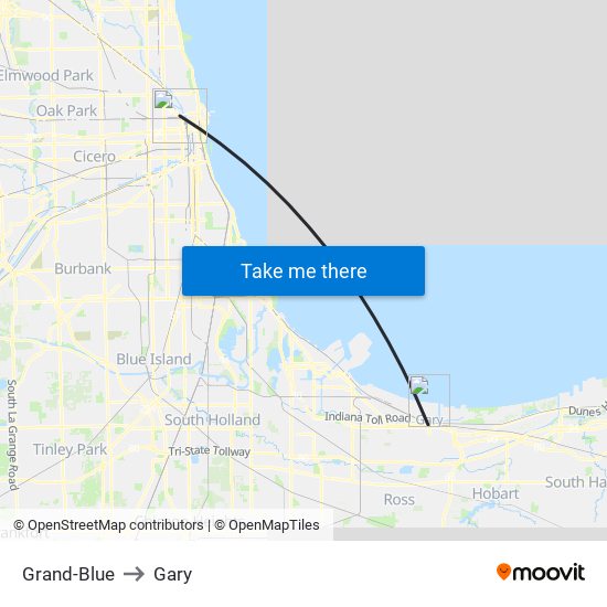 Grand-Blue to Gary map