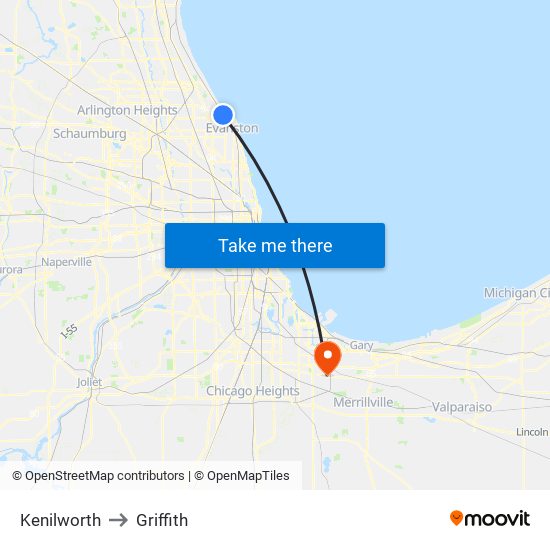 Kenilworth to Kenilworth map