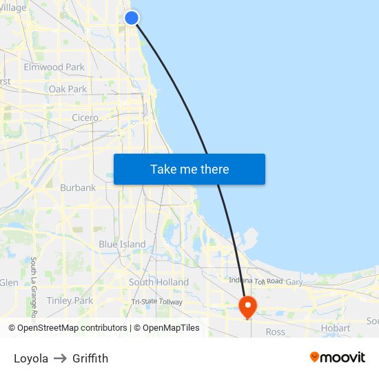 Loyola to Griffith map