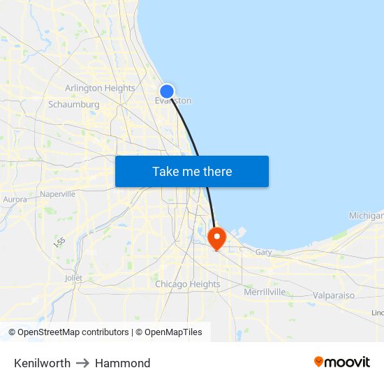 Kenilworth to Kenilworth map