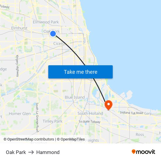 Oak Park to Oak Park map