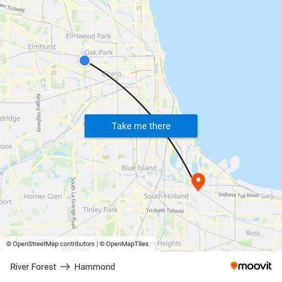 River Forest to River Forest map