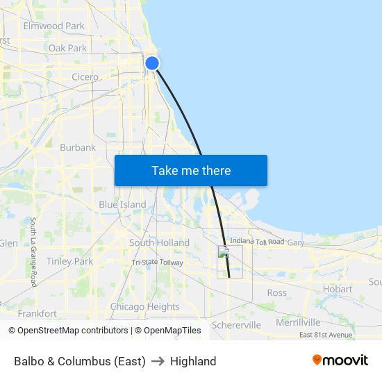 Balbo & Columbus (East) to Highland map