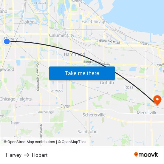 Harvey to Hobart map