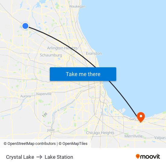 Crystal Lake to Crystal Lake map