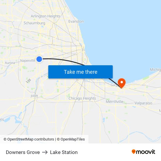Downers Grove to Downers Grove map