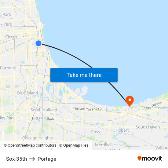 Sox-35th to Portage map