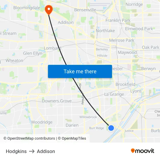 Hodgkins to Addison map
