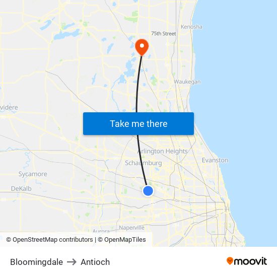 Bloomingdale to Antioch map