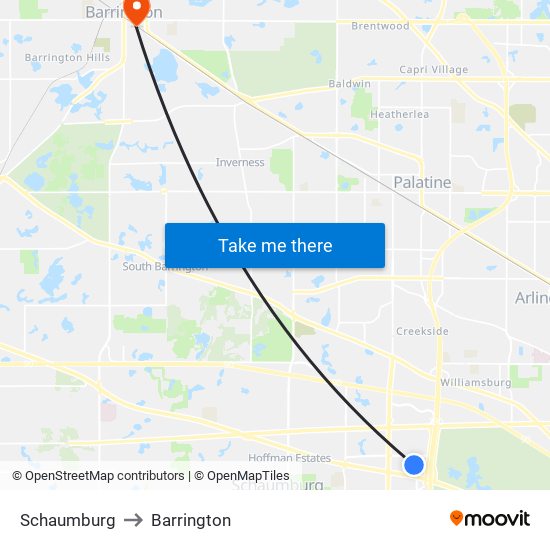 Schaumburg to Schaumburg map
