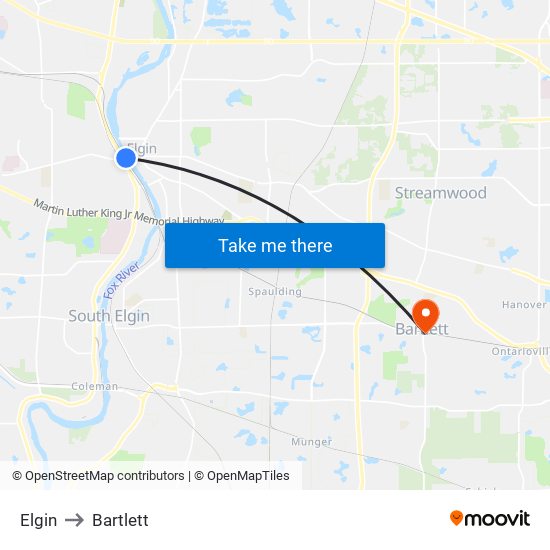 Elgin to Bartlett map