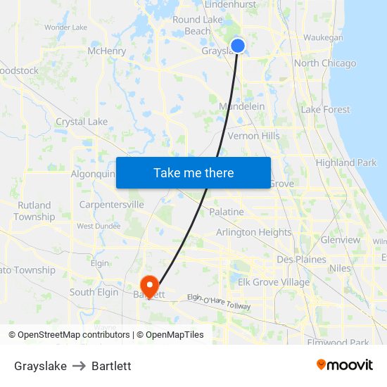 Grayslake to Grayslake map