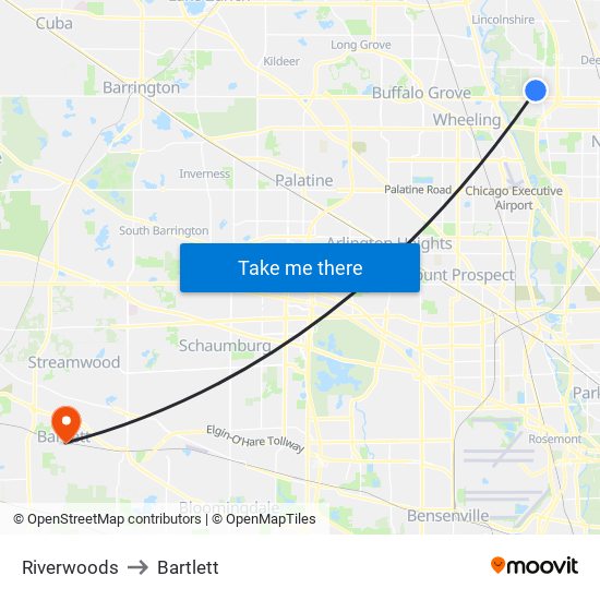Riverwoods to Riverwoods map