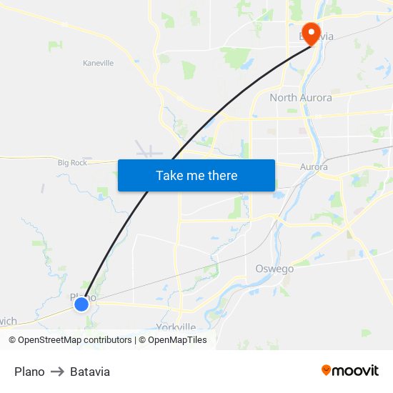 Plano to Batavia map