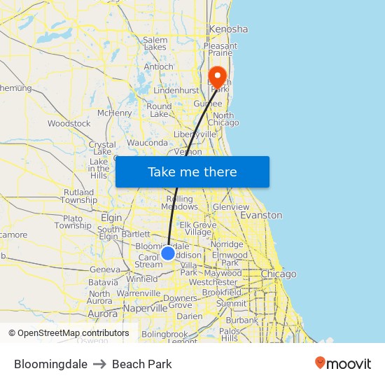 Bloomingdale to Beach Park map