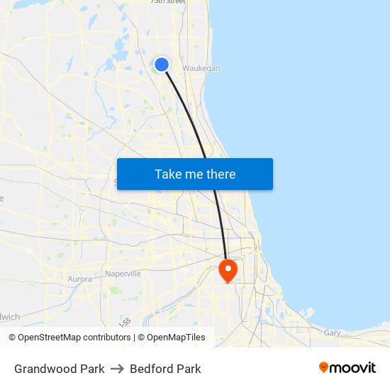 Grandwood Park to Bedford Park map