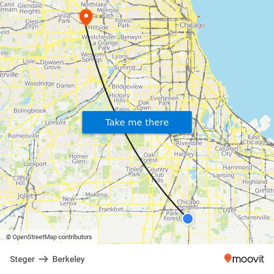 Steger to Berkeley map