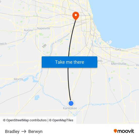 Bradley to Berwyn map
