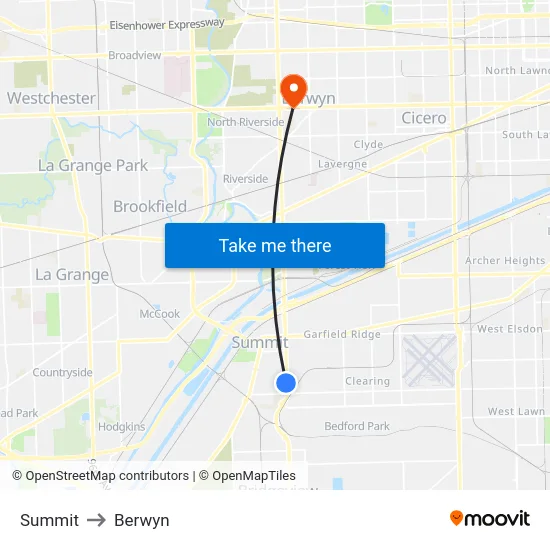 Summit to Berwyn map