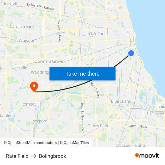 Rate Field to Bolingbrook map