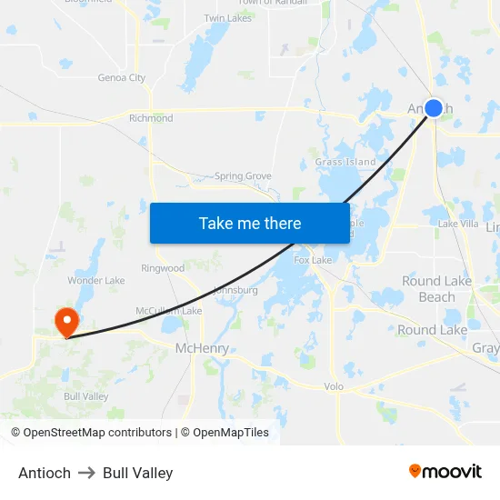 Antioch to Bull Valley map
