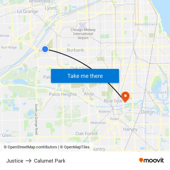 Justice to Calumet Park map