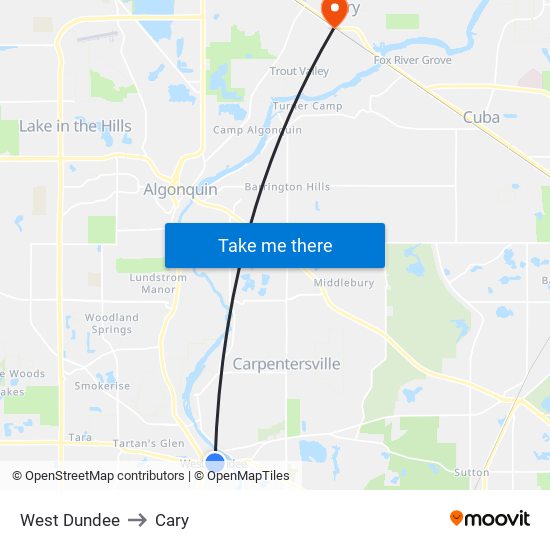West Dundee to West Dundee map