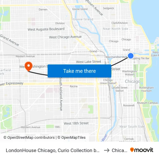 LondonHouse Chicago, Curio Collection by Hilton to Chicago map