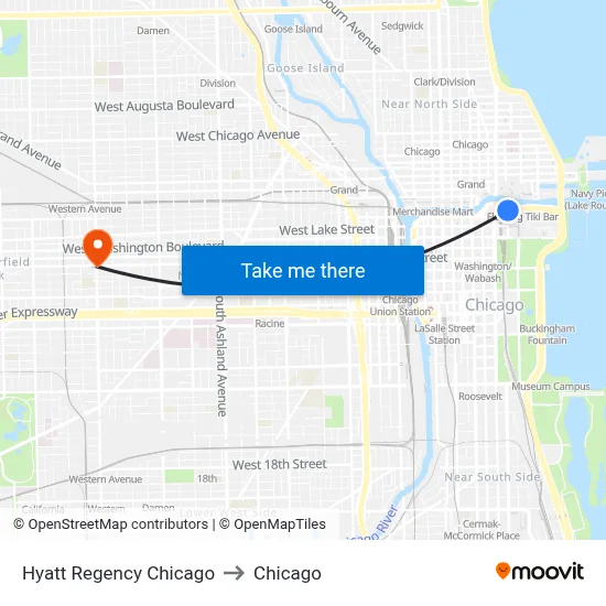 Hyatt Regency Chicago to Chicago map