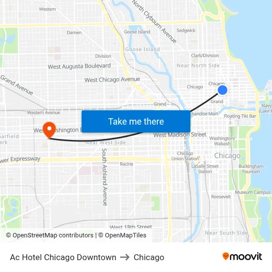 Ac Hotel Chicago Downtown to Chicago map