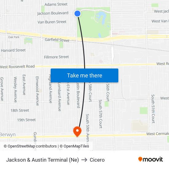 Jackson & Austin Terminal (Ne) to Cicero map