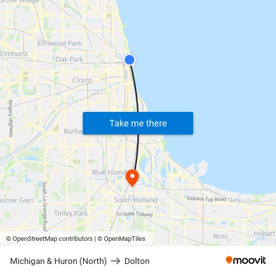 Michigan & Huron (North) to Dolton map