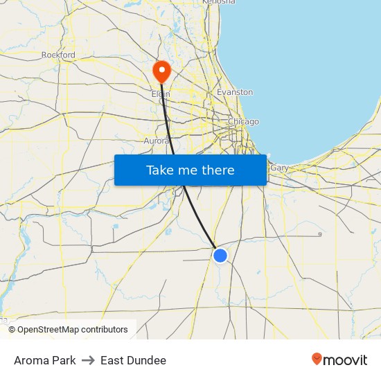 Aroma Park to East Dundee map