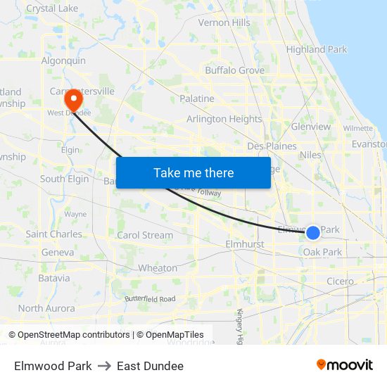 Elmwood Park to Elmwood Park map