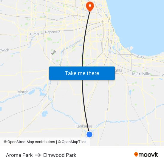 Aroma Park to Elmwood Park map