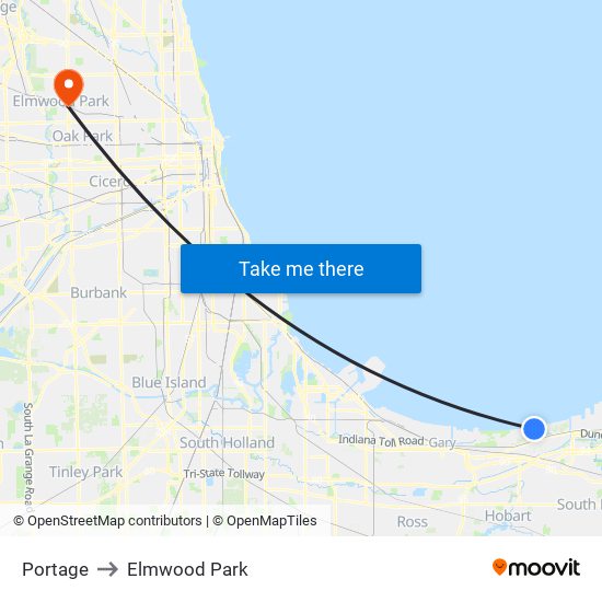 Portage to Elmwood Park map