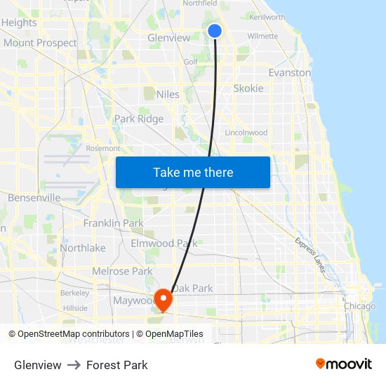Glenview to Glenview map