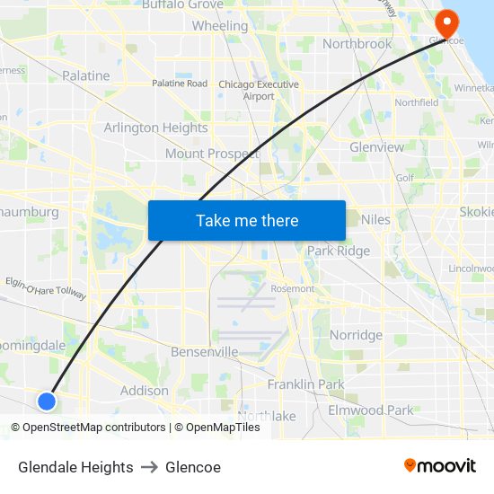 Glendale Heights to Glendale Heights map
