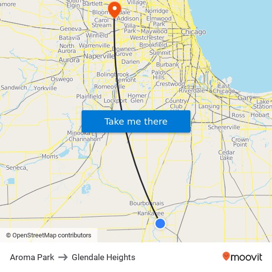 Aroma Park to Glendale Heights map