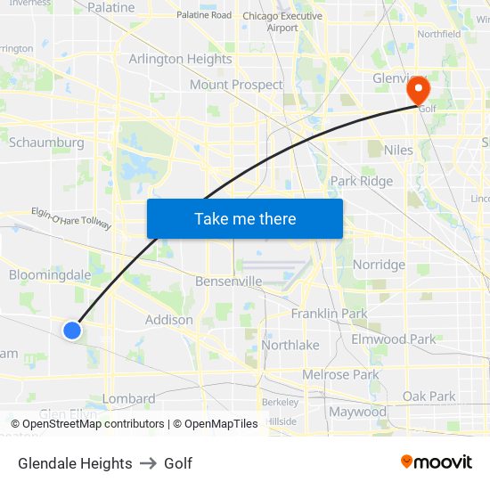 Glendale Heights to Glendale Heights map