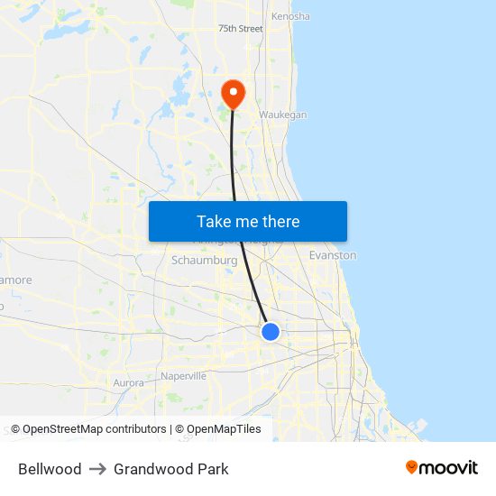 Bellwood to Grandwood Park map