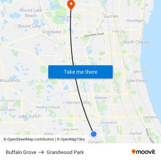 Buffalo Grove to Buffalo Grove map