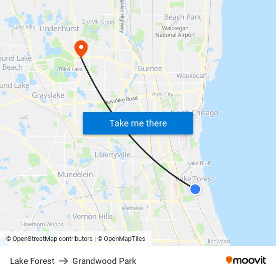 Lake Forest to Lake Forest map